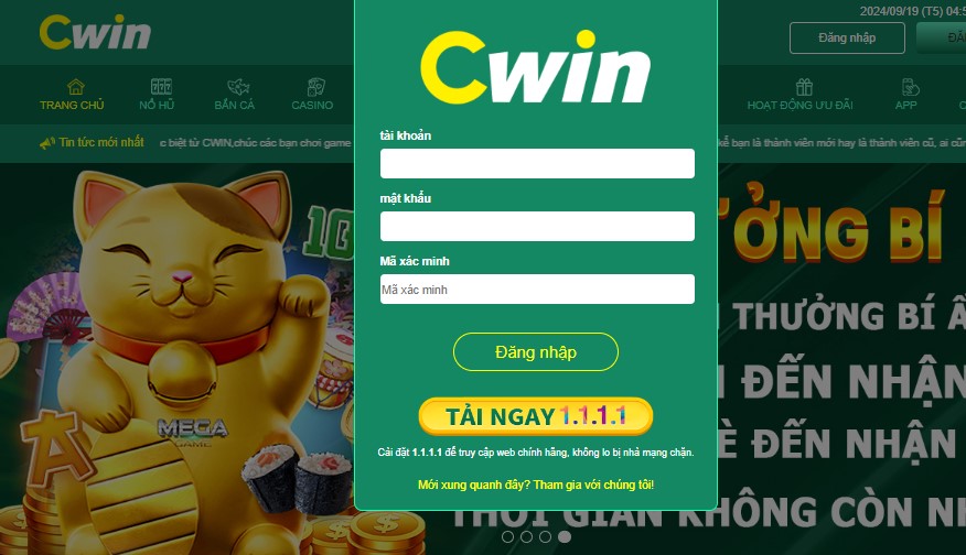 Các bước đăng nhập Cwin đơn giản và chi tiết nhất